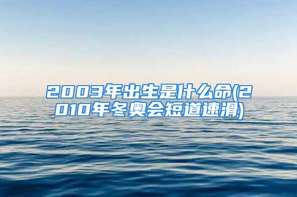 2003年出生是什么命(2010年冬奥会短道速滑)