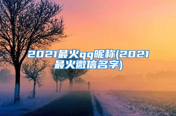 2021最火qq昵称(2021最火微信名字)