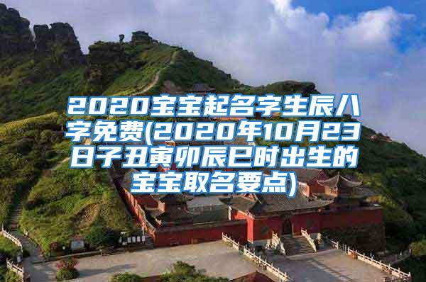 2020宝宝起名字生辰八字免费(2020年10月23日子丑寅卯辰巳时出生的宝宝取名要点)