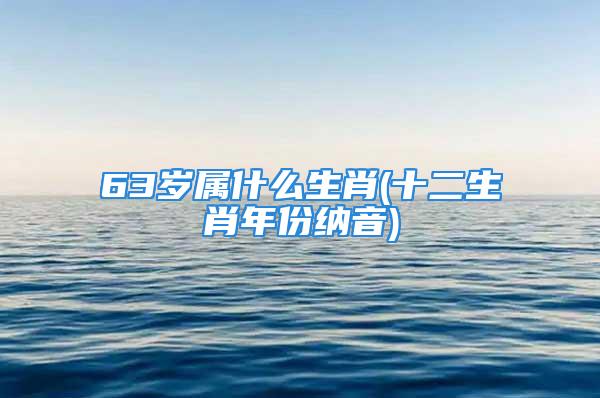 63岁属什么生肖(十二生肖年份纳音)