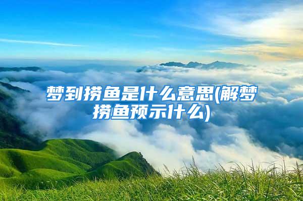 梦到捞鱼是什么意思(解梦捞鱼预示什么)