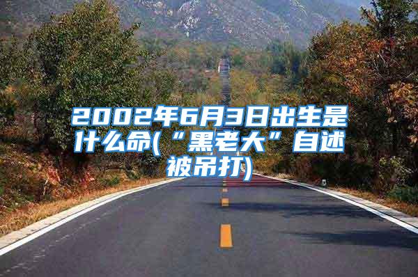 2002年6月3日出生是什么命(“黑老大”自述被吊打)