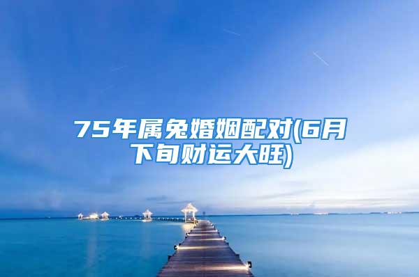 75年属兔婚姻配对(6月下旬财运大旺)