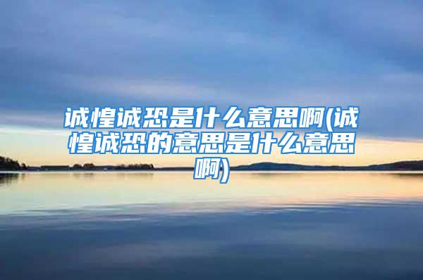 诚惶诚恐是什么意思啊(诚惶诚恐的意思是什么意思啊)