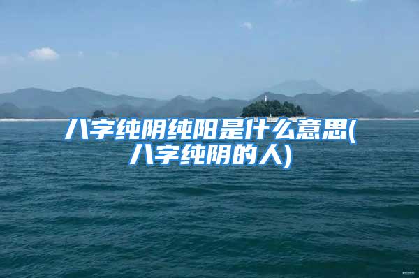 八字纯阴纯阳是什么意思(八字纯阴的人)