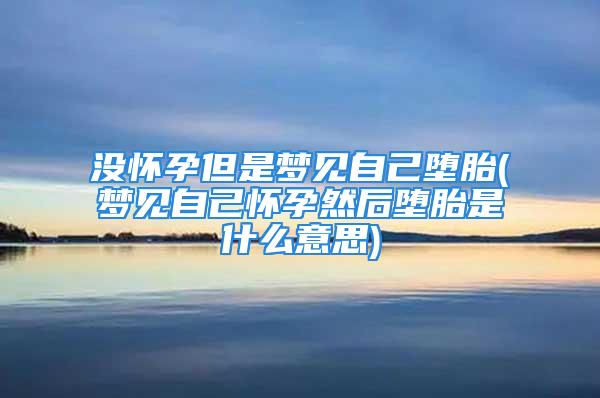 没怀孕但是梦见自己堕胎(梦见自己怀孕然后堕胎是什么意思)