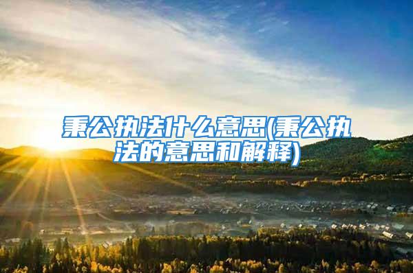 秉公执法什么意思(秉公执法的意思和解释)