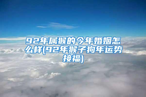 92年属猴的今年婚姻怎么样(92年猴子狗年运势接福)