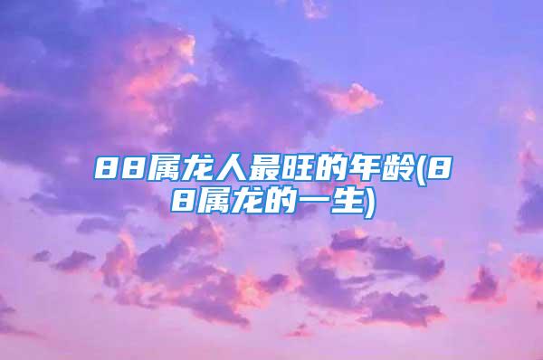 88属龙人最旺的年龄(88属龙的一生)